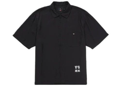 Supreme Y's by Yohji Yamamoto Silk Zip Up S/S Shirt Black