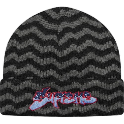 Supreme Zig Zag Stripe Beanie Black