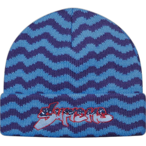 Supreme Zig Zag Stripe Beanie Blue