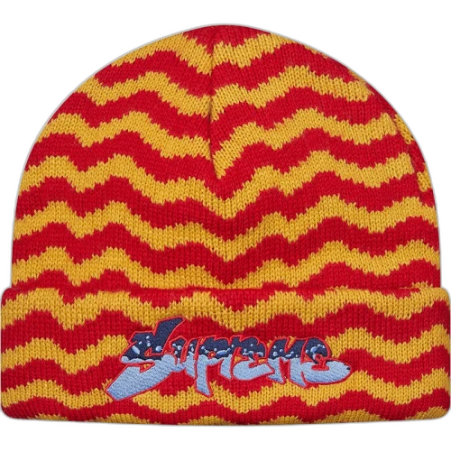 Supreme Zig Zag Stripe Beanie Red
