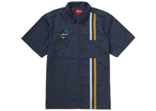 Supreme Zip Up S/S Work Shirt Navy