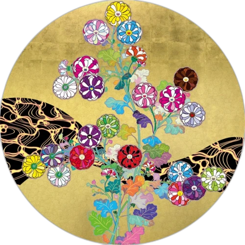 Takashi Murakami Korin style flowers Print (Signed, Edition of 300)