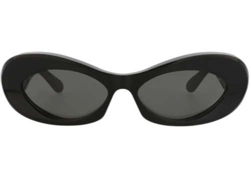 Valentino Round Frame Acetate Sunglasses VLS-178A-57 Black Black Grey
