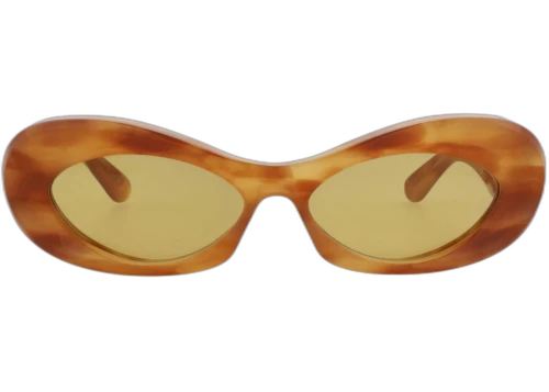 Valentino Round Frame Acetate Sunglasses VLS-178C-57 Havana Havana Amber