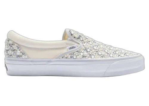 Vans Classic Slip-On Mattias Gollin Pearl Embellished Checkerboard Grey White